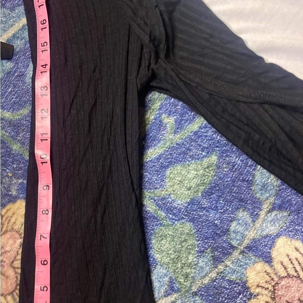 Notations Black Ribbed Open Front Cardigan X - Picture 6 of 6
